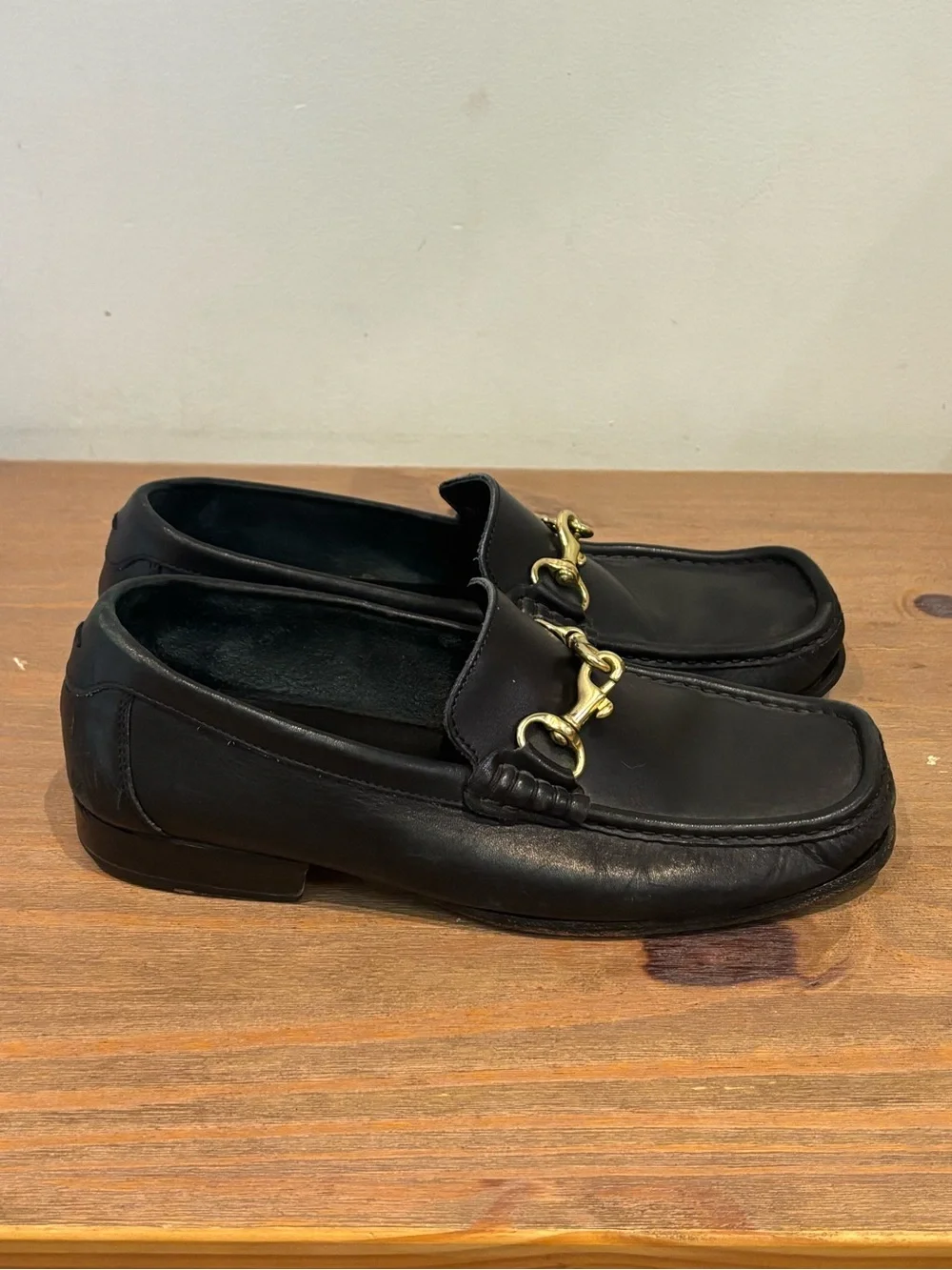 Vintage Coach Patterson black leather horsebit driving loafers M7.5 W9